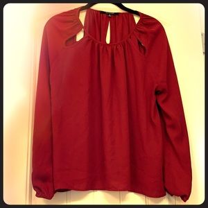 Red Blouse with Cutouts